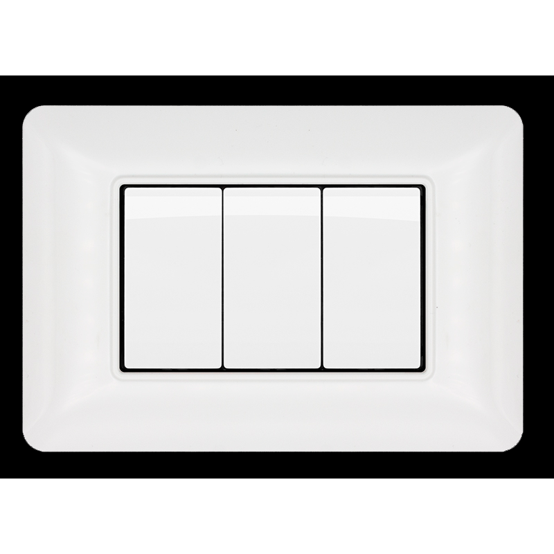 Placca a 3 moduli in plastica bianca Serie JOY compatibile con Matix 