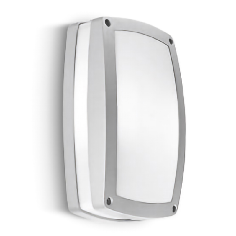 App./plaf. alluminio grigio. 2xE27.