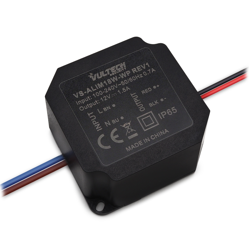 Alimentatore Vultech VS-ALIM18W-WP 12V 1,5A IP65 Waterproof in resina