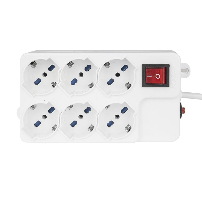 Multipresa Bipasso Vultech MU-03 6 Posti On/Off Funzione Overload