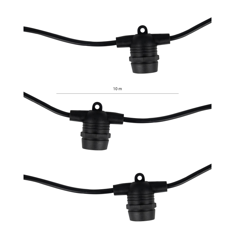 CORDONIERA PORTALAMPADE NERO FLAT E27