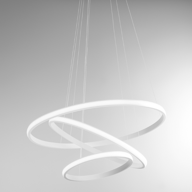 Sosp. in alluminio bianco satinato.70W LED