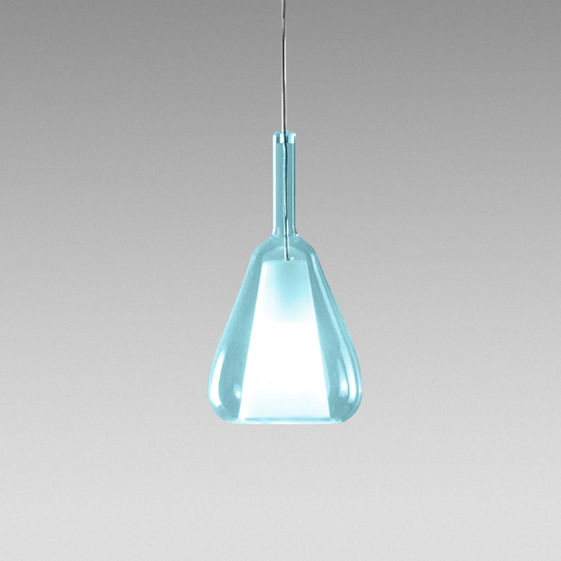 Sosp.Vetro blu.trasp. cavo 3m 1xE27.