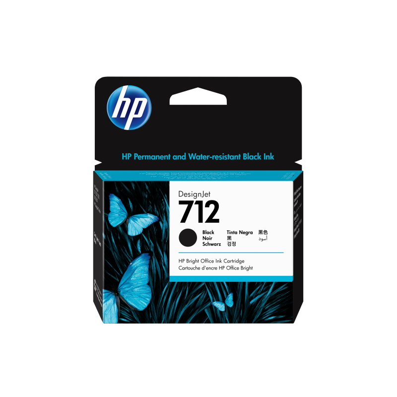 Originale HP Cartuccia d'inchiostro nero 3ED71A 712 ~450 Pagine 80ml